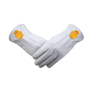 Gants de Cérémonie en Cuir Blanc de Haute Qualité pour Chapitre Royal Arch, Régalia Maçonnique, Gants de Grand Prêtre - Product Image 1