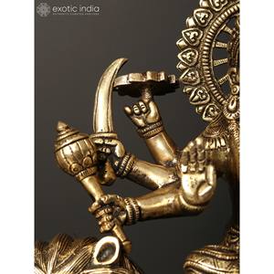 รูปปั้นทองเหลือง Durga MAA เทพธิดาแห่งความแข็งแกร่งและการป้องกันประติมากรรม - Product Image 4