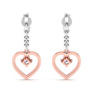 Aretes de Diamantes Cultivados en Laboratorio de Oro Blanco Sólido de 14k para Mujer, Corte Redondo, Chapados en Oro Rosa, Joyería Romántica para Boda, Marca Aries Jewel - Product Image 4