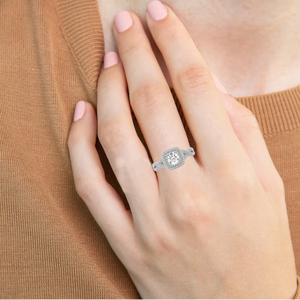 Anillo de Compromiso y Aniversario para Mujer, Vintage, con Incrustaciones de Oro Blanco de 14K, 1.232 Quilates, Cultivado en Laboratorio, Claridad VS1, Color F - Product Image 4