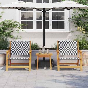 Set di mobili da giardino in bianco e nero, 2 pezzi, 26,38 x 30,71 x 28,74 pollici - Product Image 3