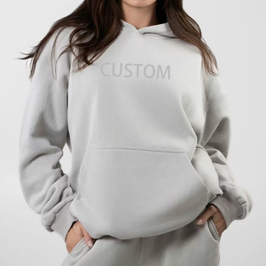 Sudadera con Capucha Estándar para Mujer, Gruesa, Holgada, Informal, Antipilling, 300g, Forro Polar, Logotipo Personalizado, Estilo Urbano, 100% Algodón, Invierno - Product Image 3