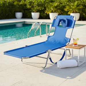 Tumbona Plegable Moderna y Ajustable, Tumbona de Playa Portátil de Lujo para Exteriores con Orificio para la Cara y Correas de Mochila, Económica - Product Image 6