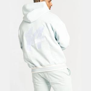 Sweat-shirts à capuche oversize pour homme, style streetwear hiver, style français, 100% coton, polaire respirant, séchage rapide, couleur claire, logo personnalisé - Product Image 6