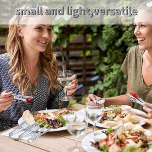 Pinces de buffet en acier inoxydable Bold Blossom, ustensiles de cuisine, plus de 20 pièces, poignées recouvertes de vinyle, compatibles lave-vaisselle, pour servir les aliments - Product Image 3