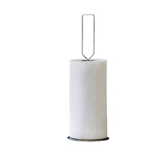 Premium Stainless Steel Kitchen Paper Towel Holder <b>Stand</b> Roll Dispenser With <b>Weighted</b> Base Brushed Nickel Finish For Home Us - Product Image 1