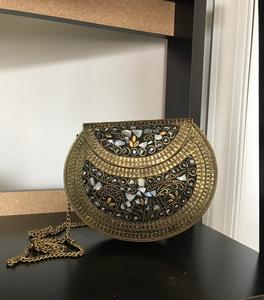 Bolso de mano tipo clutch metálico con diseño de mosaico, súper especial, resistente, de lujo, hermoso diseño, hecho en India. - Product Image 1