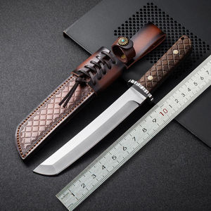 มีดใบตายแบบ Tanto ที่เป็นที่ต้องการสูง |   มีดเอาตัวรอดกลางแจ้งแบบฟูลแทงค์ พร้อมด้ามจับลายพิเศษและปลอกหนัง ราคาประหยัด - Product Image 3