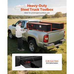 Cassetta Portautensili per Camion Topsider 72 X 13 X 16 Pollici in Acciaio al Carbonio Nero Resistente con Doppia Porta a Ribalta e Chiusura di Sicurezza - Product Image 2