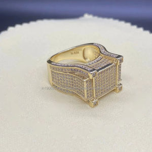 Round Cut Designer Rhodium Plated Iced Out Hip Hop Wedding <b>Ring</b> 925 Sterling <b>Silver</b> Bold Pinky <b>Ring</b> for <b>Men</b> Gift Boyfriend - Product Image 3