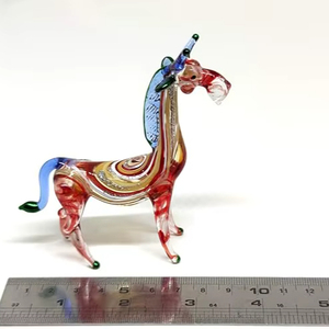 Handmade Glass Giraffe Sculpture Collectible Miniature Hanging Deer Figurine Large Size Made in Rajasthan Craft <b>Easter</b> Theme - Product Image 1