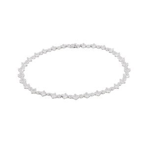 Collar de moissanita con diamantes de imitación en forma de baguette y redondos, estilo tenis, elegante, lujoso y brillante, para mujer, ideal para regalo. - Product Image 1