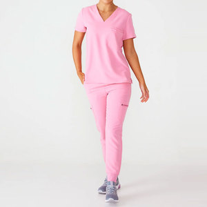Ensemble d'uniformes médicaux personnalisés pour femmes, 100 % coton tricoté, coupe confortable, coutures durables détectables par les détecteurs de métal, couleur hospitalière - Product Image 1