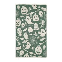 Couverture de jet de canapé personnalisée en coton turc pour la décoration intérieure Halloween Noël jette en gros avec broderie de logo personnalisé