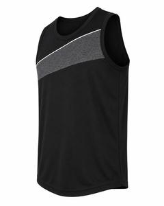 Men's O-Neck Sleeveless <b>Tank</b> <b>Top</b> Color Blocked Quick Dry Sporty Fit Knitted Polyester <b>Black</b> Gray Design Sporty Men <b>Tank</b> <b>Top</b> - Product Image 3