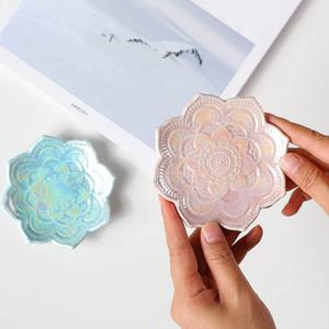 Plateau de présentation de bijoux en céramique d'art de mandala bleu ciel moderne pour la décoration à la maison - Product Image 5