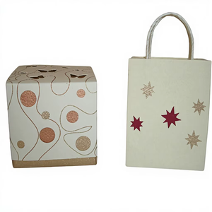 Sac de shopping pliable en carton personnalisé avec poignée en coton et ruban, avec votre propre logo, sac fourre-tout cadeau, sacs à main - Product Image 1