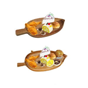 Bandejas de Madera Natural para Servir con Asas Acabadas, Diseño Moderno, Bandejas de Madera para Alimentos, Frutas y Bocadillos, No Tóxicas, Ecológicas y Duraderas - Product Image 4