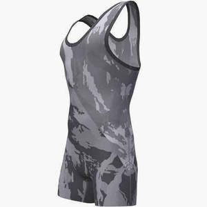 Combinaison de lutte sur mesure, devant 100% polyester, imprimé par décharge, tissu de haute qualité 260g, extensible, confortable et respirant - Product Image 4
