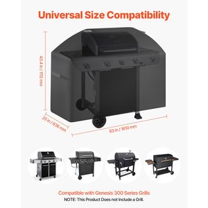 Copertura per Barbecue a Carbone da 63 Pollici, Impermeabile e Resistente alle Intemperie, in Poliestere 600D Resistente - Product Image 4