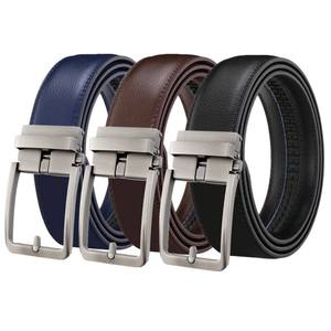 Cinturón de Cuero Genuino con Hebilla Automática para Hombre, Cinturón con Trinquete, Fabricante OEM LQbelt, Logotipo Personalizado - Product Image 1