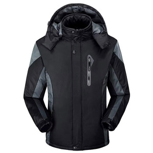 Men Women Winter <b>Jacket</b> <b>Fleece</b> <b>Lined</b> Waterproof Windproof Hooded Outdoor Warm Padded Coat Blue Red Black Olive Pink - Product Image 5