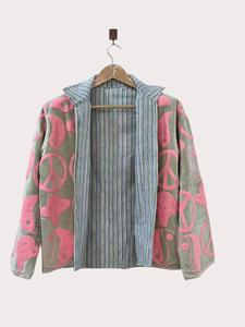 เสื้อแจ็คเก็ตกำมะหยี่สีเทาโบฮีเมียนปักลายซูซานีพร้อมลายสันติภาพและหยินหยางแขนยาวคอตั้งเสื้อแจ๊กเก็ตฤดูหนาวสำหรับผู้หญิง - Product Image 4