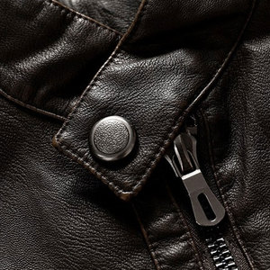 2026 New Fashion <b>Winter</b> <b>Leather</b> <b>Jacket</b> with Standing Collar Front Logo Eco-Friendly & Breathable Low MOQ for Men - Product Image 3