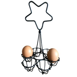 Modern Black Iron Wire Spiral <b>Egg</b> Holder Stand Durable Metal <b>Egg</b> Skelter & Countertop Storage Rack For Fresh Farmhouse <b>Eggs</b> - Product Image 2