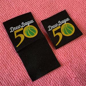 High Density Damask Woven Labels One Side Fold Laser Cut <b>Edge</b> Stitch Brand Logo Garment Labels for Coats Apparel TITAN TREAD - Product Image 6