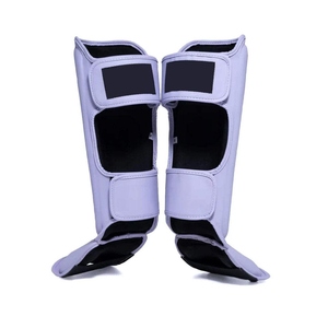 Protège-tibias de boxe Muay Thai sur mesure en cuir PU respirant avec fermeture auto-agrippante – Prix de gros AI-SG-051 - Product Image 6
