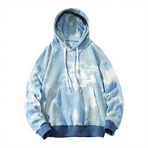 Sweat-shirt à capuche unisexe tie-dye, coupe classique, en molleton polyester/coton, écologique, décontracté, avec poche, pour l'hiver - Product Image 1