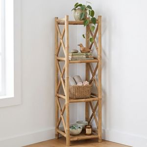 Estante de Bambú Independiente, Estante de Almacenamiento de Bambú Natural, Organizador Multifuncional para el Hogar, Baño, Sala de Estar - Product Image 1