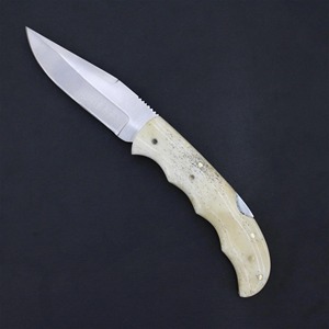Black Smith 1987 FK-7668 Industrial Grade Clip Point Folding <b>Knife</b> D2 Steel Blade <b>Bone</b> <b>Handle</b> 6.5 Inch Overall Length for - Product Image 3