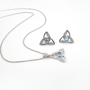 Ensemble de boucles d'oreilles pendantes en argent sterling 925 avec topaze bleue naturelle, plaqué rhodium, bijoux fins OEM ODM - Product Image 3
