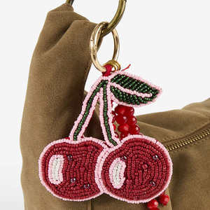 Wholesale Classic Eco-Friendly Embroidered Rectangle Fruit-Inspired Pig Design Stainless Steel Keychain Cute Handmade Beaded Bag - Product Image 2