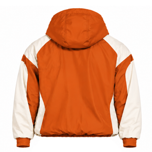 Veste coupe-vent légère à capuche bicolore orange neutre pour homme, avec fermeture éclair quart de tour, idéale pour l'entraînement sportif, les voyages et les loisirs - Product Image 2