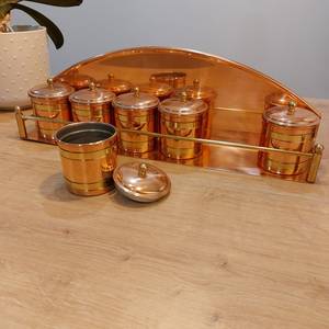 Luxury Copper Vintage Design <b>Kitchen</b> Container Handmade Dishwasher Safe Pantry Canister <b>Storage</b> <b>Jar</b> Lid Tea Coffee Sugar Keeper - Product Image 6