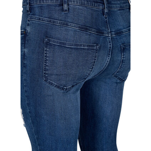 Pantalones Vaqueros Azul Claro para Mujer, Rotos, Casuales, Mezcla de Algodón y Elastano, Transpirables, Ecológicos, Tallas Grandes - Product Image 4