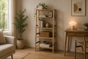 4-Tier American <b>Pine</b> Plywood Casual Bookcase with Durable Design Smooth Edge for Living Room Bedroom & Children's Rooms Storage - Product Image 6
