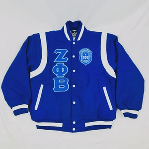Zeta Phi Beta Sorority veste à lettres brodées pour femmes | ZPB Soror veste à manches en cuir en laine brodée - Product Image 6