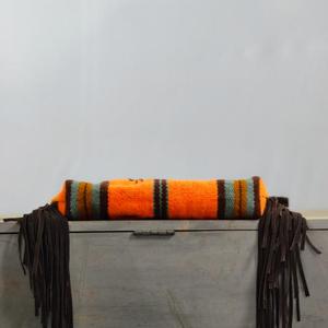 Bolso de Hombro Bohemio de Cuero Genuino con Patrón Geométrico, Decoración de Borlas, Cierre de Cremallera, Correa Única, para Uso Diario en Todas las Estaciones - Product Image 4