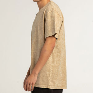 T-shirt décontracté surdimensionné pour homme, style rétro délavé à l'acide, en coton premium, tendance streetwear - Product Image 3