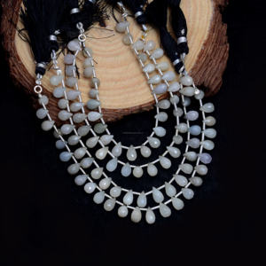 ลูกปัดอัญมณีสีขาวขนาด6นิ้ว6x5ถึง8x5มม. สำหรับทำสร้อยข้อมือเครื่องประดับ - Product Image 2