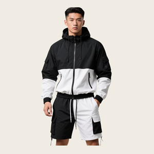 Ensemble de survêtement unisexe color block avec fermeture éclair intégrale et capuche, léger, 100 % coton biologique, pour le sport et les loisirs en hiver, taille adulte - Product Image 5