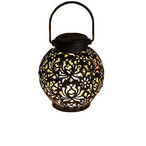 Durable Noir Métal Fer Éclairage Belles Fleurs Conception Lanterne Suspendue Décor À La Maison pour Noël Laser Gravé Suspendu - Product Image 1