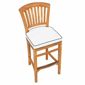 Solid Teak ArchTeak Designer Counter <b>Stool</b> Modern Backless Luxury Upholstered Cushion High Chair Restaurant Bar <b>Dining</b> - Product Image 4