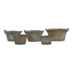 Vente en gros de pots à fleurs en métal avec finition patine cuivre antique, aspect rouillé vintage verdigris, pour décoration intérieure, jardin et maison - Product Image 3