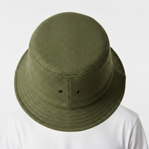 Unisex Cotton Canvas Bucket Hat Solid Green Casual Style Eyelet Design Spring Summer Wear Lightweight Design Bucket hat - Product Image 4