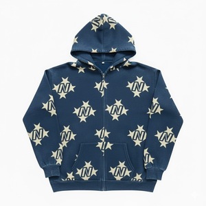 Sweat à capuche vintage en coton épais 100 % personnalisé pour l'hiver, avec écran de sérigraphie, épaules tombantes et délavage acide - Product Image 1